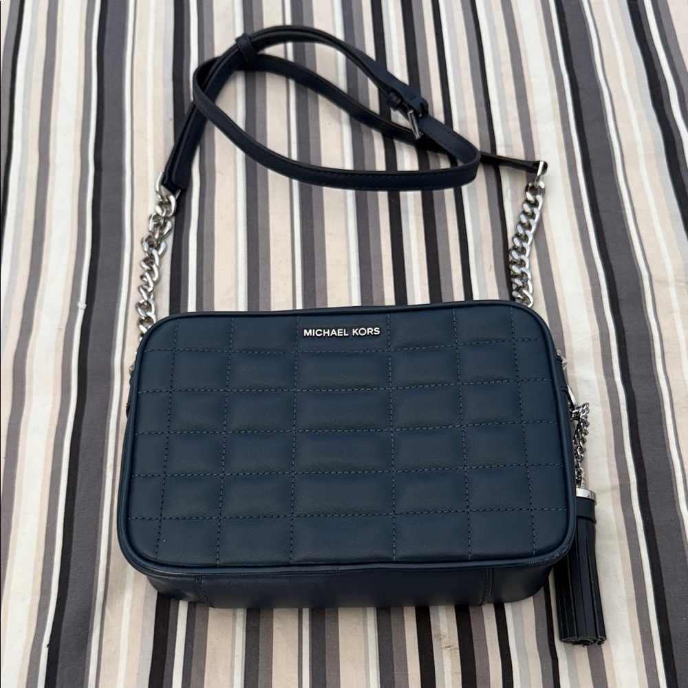 Michael Kors Quilted Navy Crossbody Bag